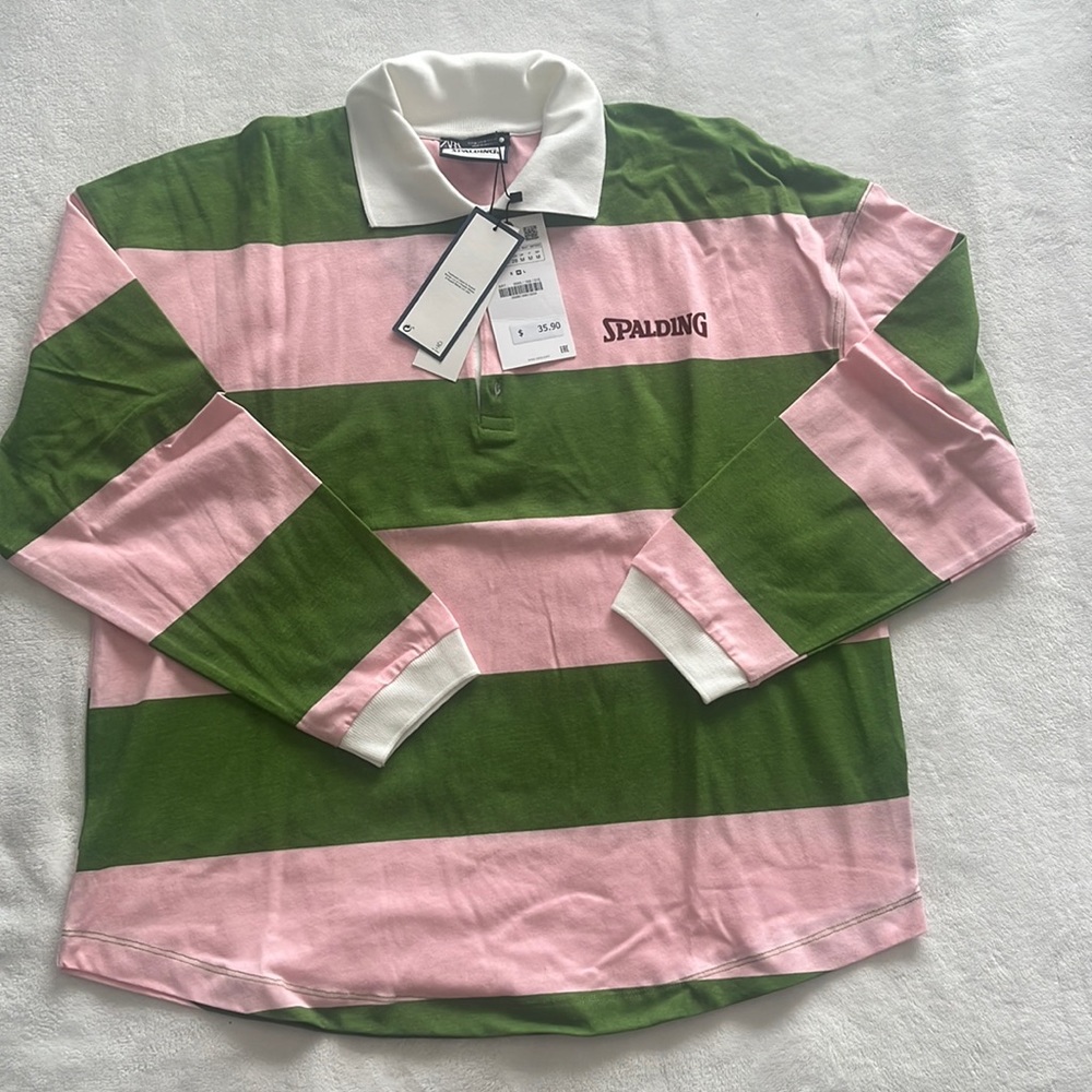 Zara Spalding Striped Long Polo Shirt